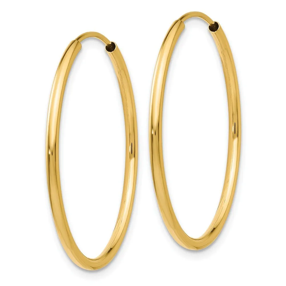 1.5mm x 26mm 14k Yellow Gold Polished Round Endless Hoop Earrings