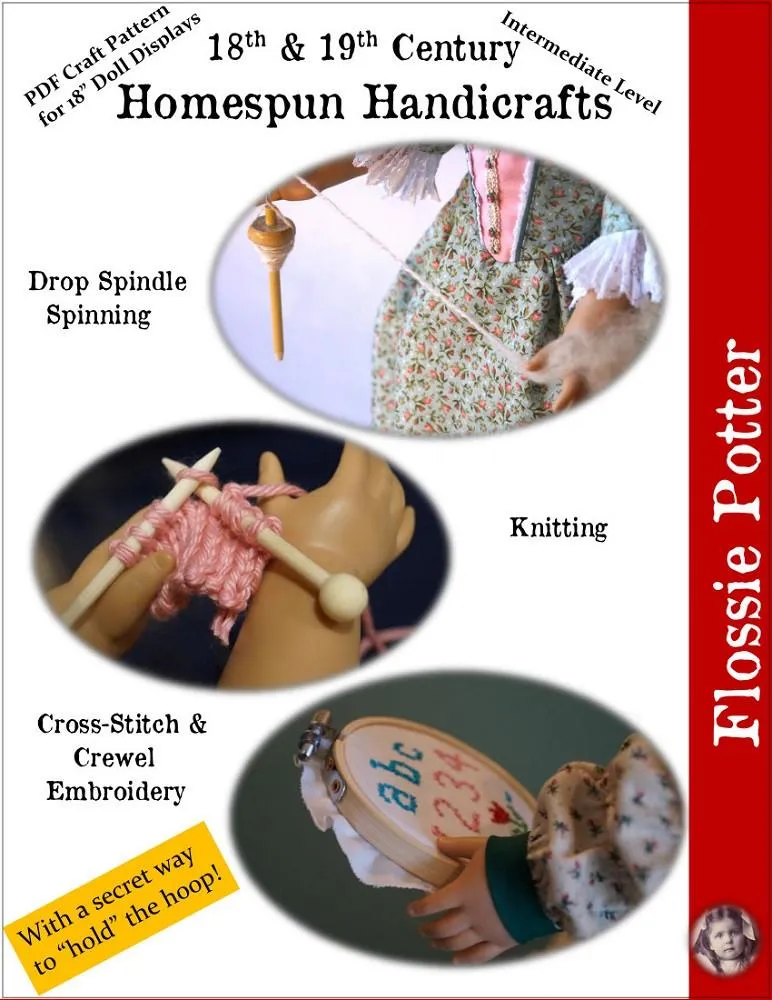 18th & 19th Century Homespun Handicrafts 18" Doll Accessory Pattern