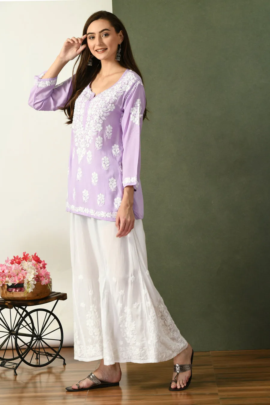 Aabha Premium Modal Chikankari Top