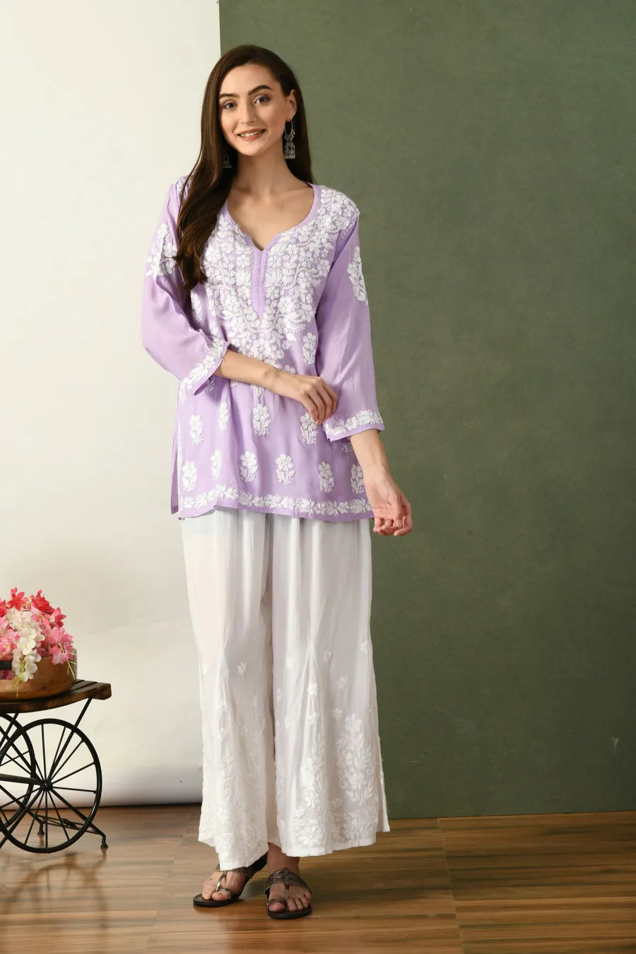 Aabha Premium Modal Chikankari Top