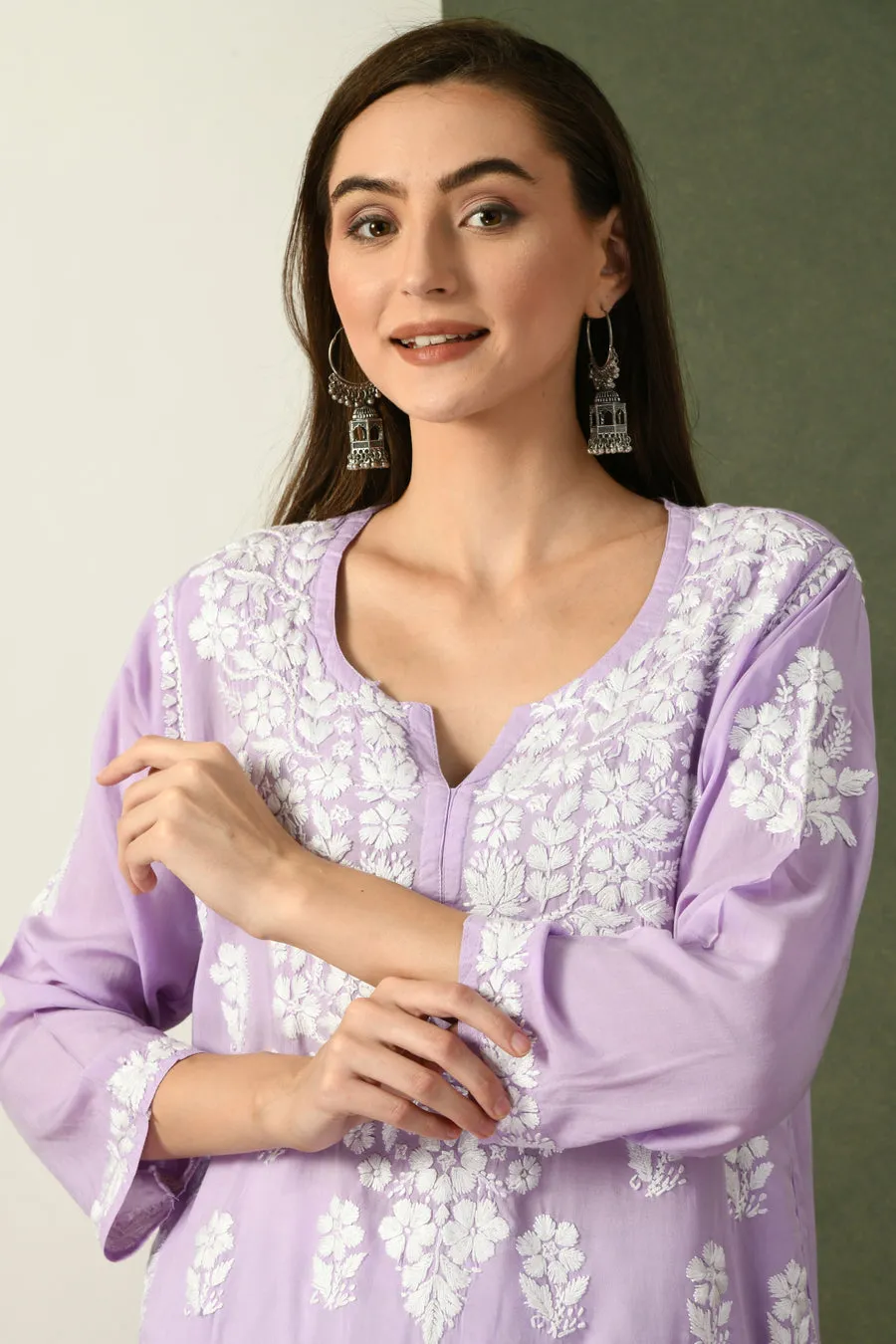 Aabha Premium Modal Chikankari Top