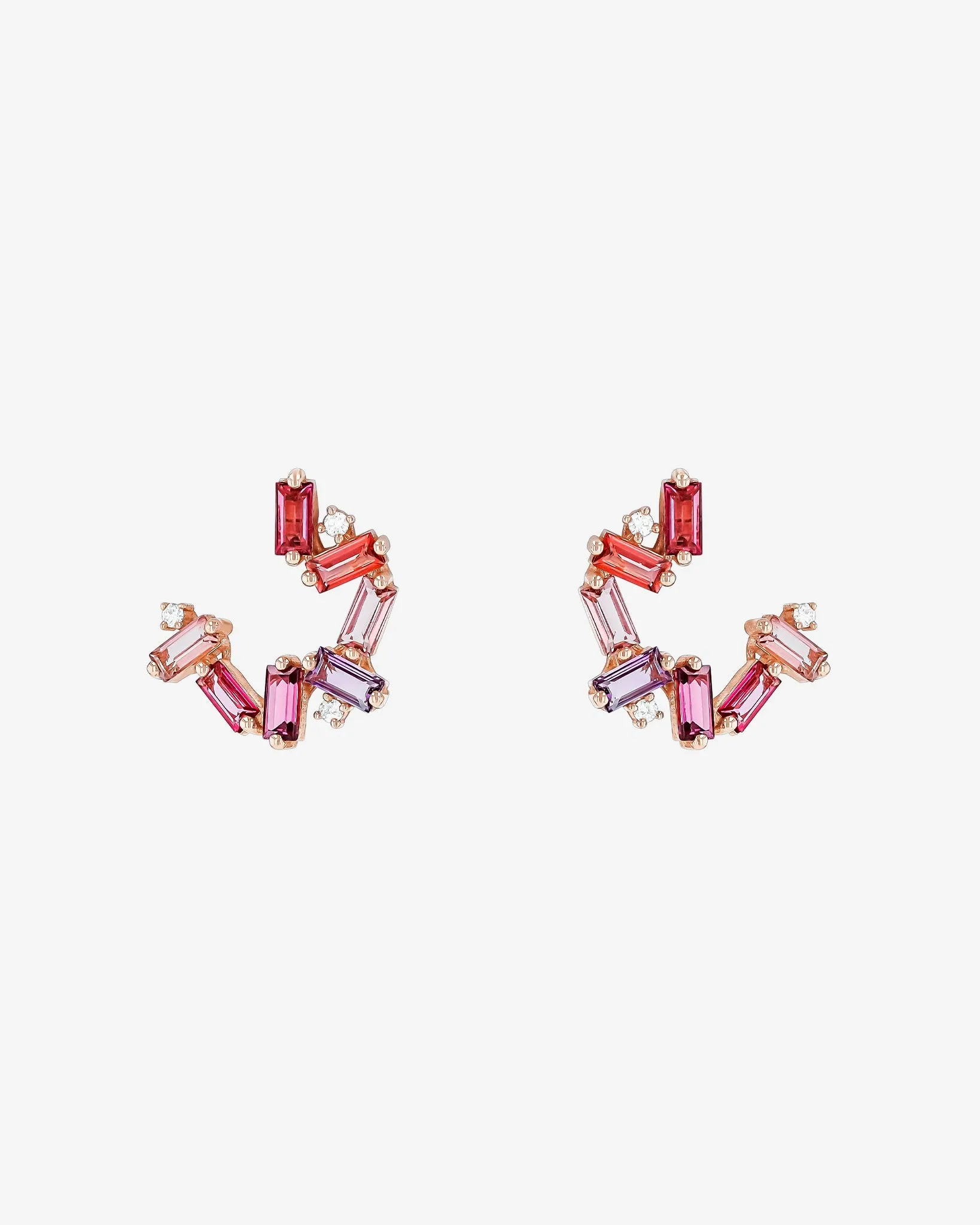 Amalfi Burst Red Mix Sideways Mini Hoops