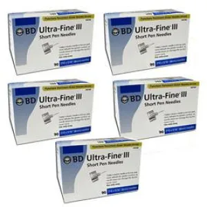 BD Ultra-Fine III Short Pen Needles - 31G 5/16" - BX 90 - Case of 5