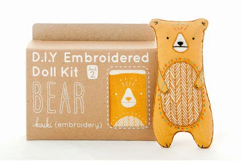 Bear Embroidery Doll Kit by Kiriki Press