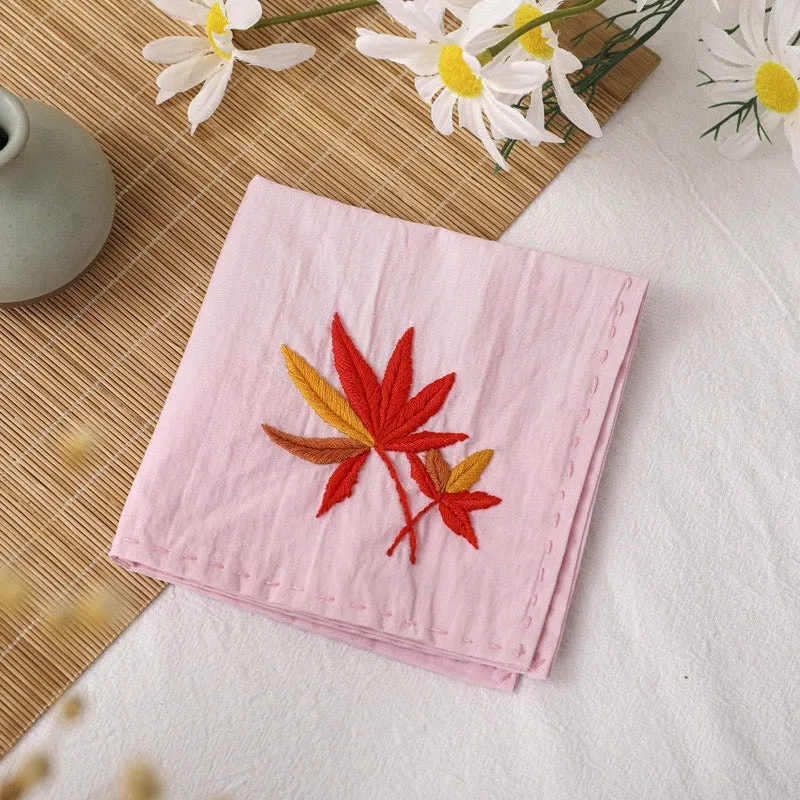 Beginners Napkins Hand Embroidery DIY Kit 30cm