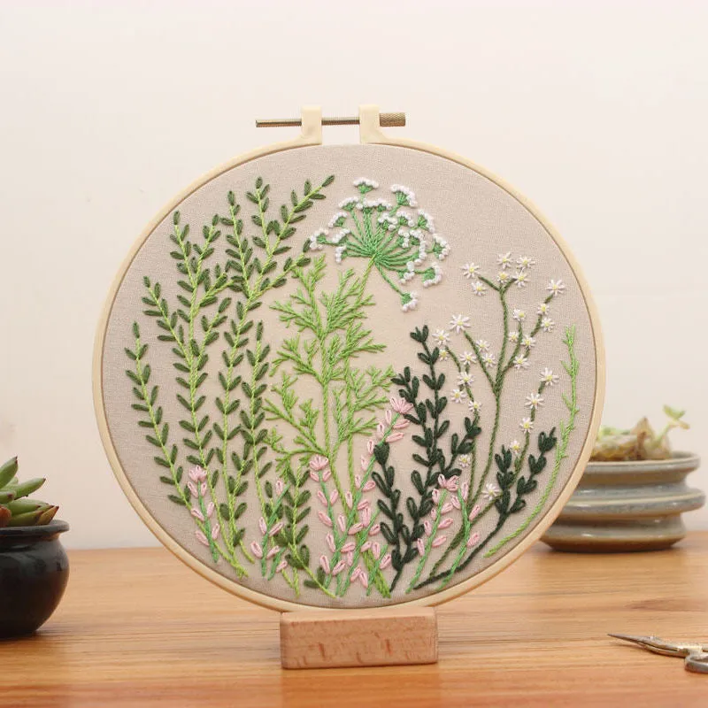 Botanical garden Hand Embroidery DIY Kit 20cm