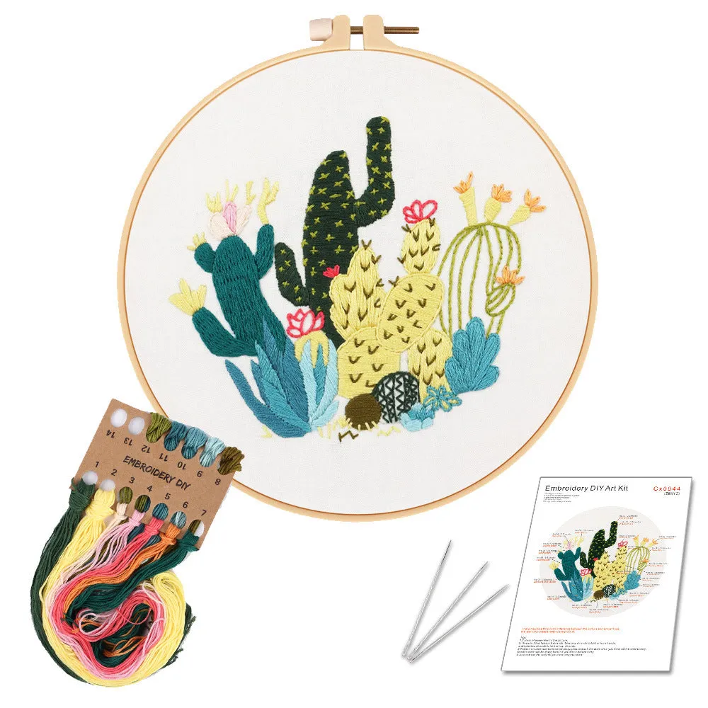 Botanical Wild Flowers Hand Embroidery Kit 20cm