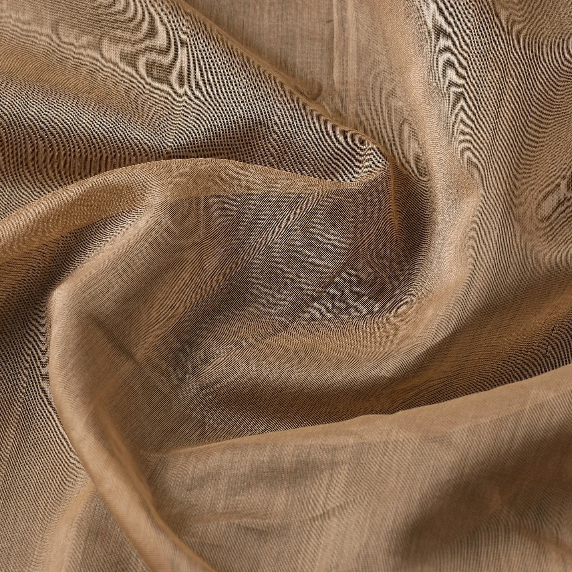 Brown - Traditional Chanderi Silk Cotton Handloom Fabric