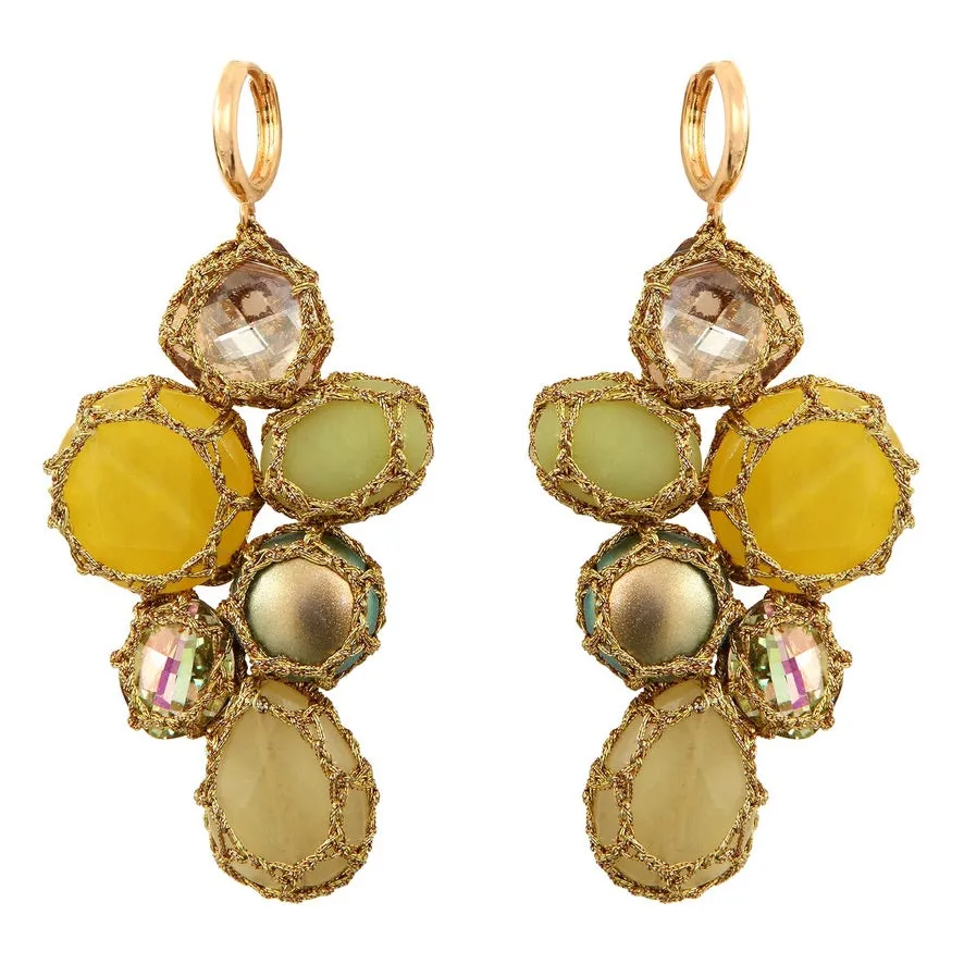 Radiant Citrine Gemstone Drop Earrings – Elegant Bulle Design