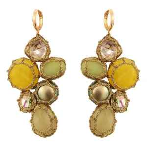 Radiant Citrine Gemstone Drop Earrings – Elegant Bulle Design