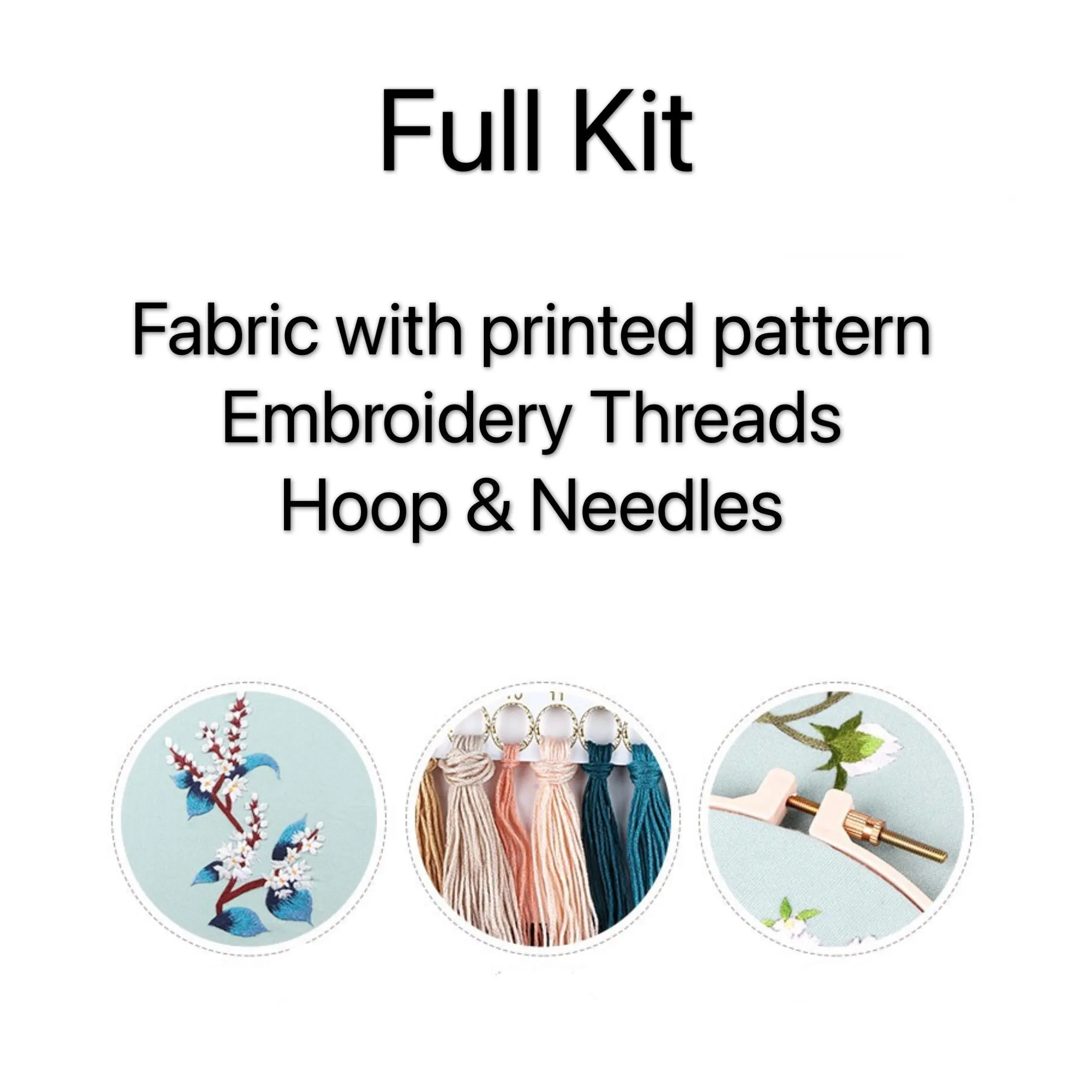 Cat & Plants DIY Hand Embroidery Kit 20cm