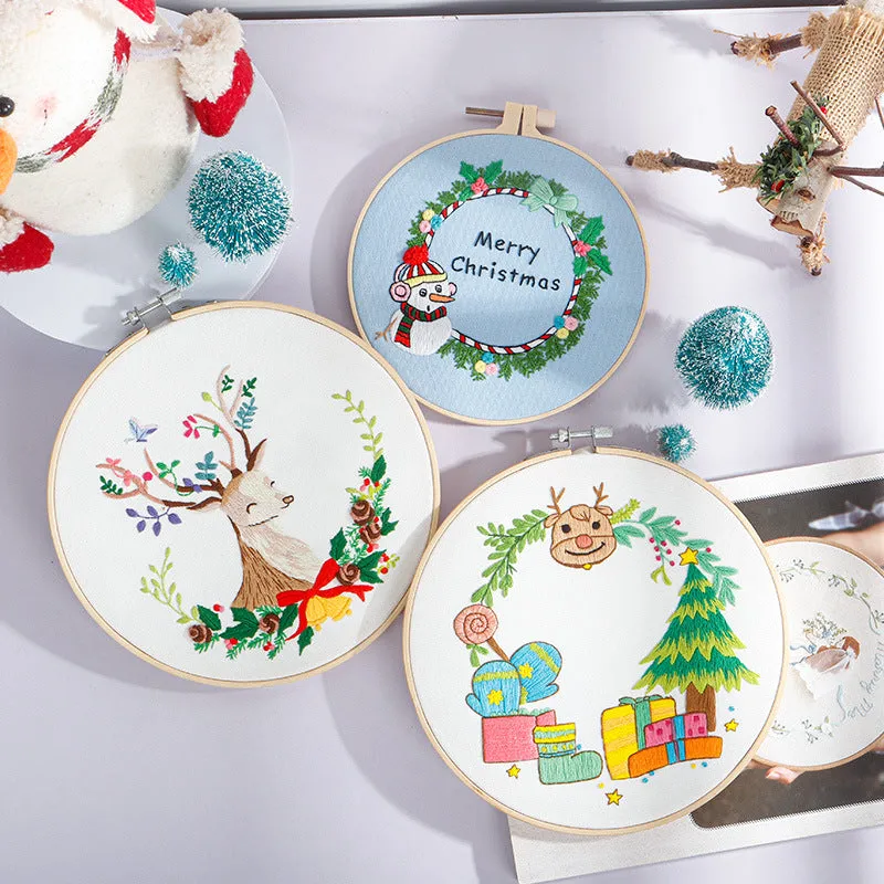 Christmas Gifts Hand Embroidery Kit 20cm