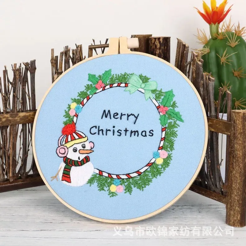 Christmas Gifts Hand Embroidery Kit 20cm