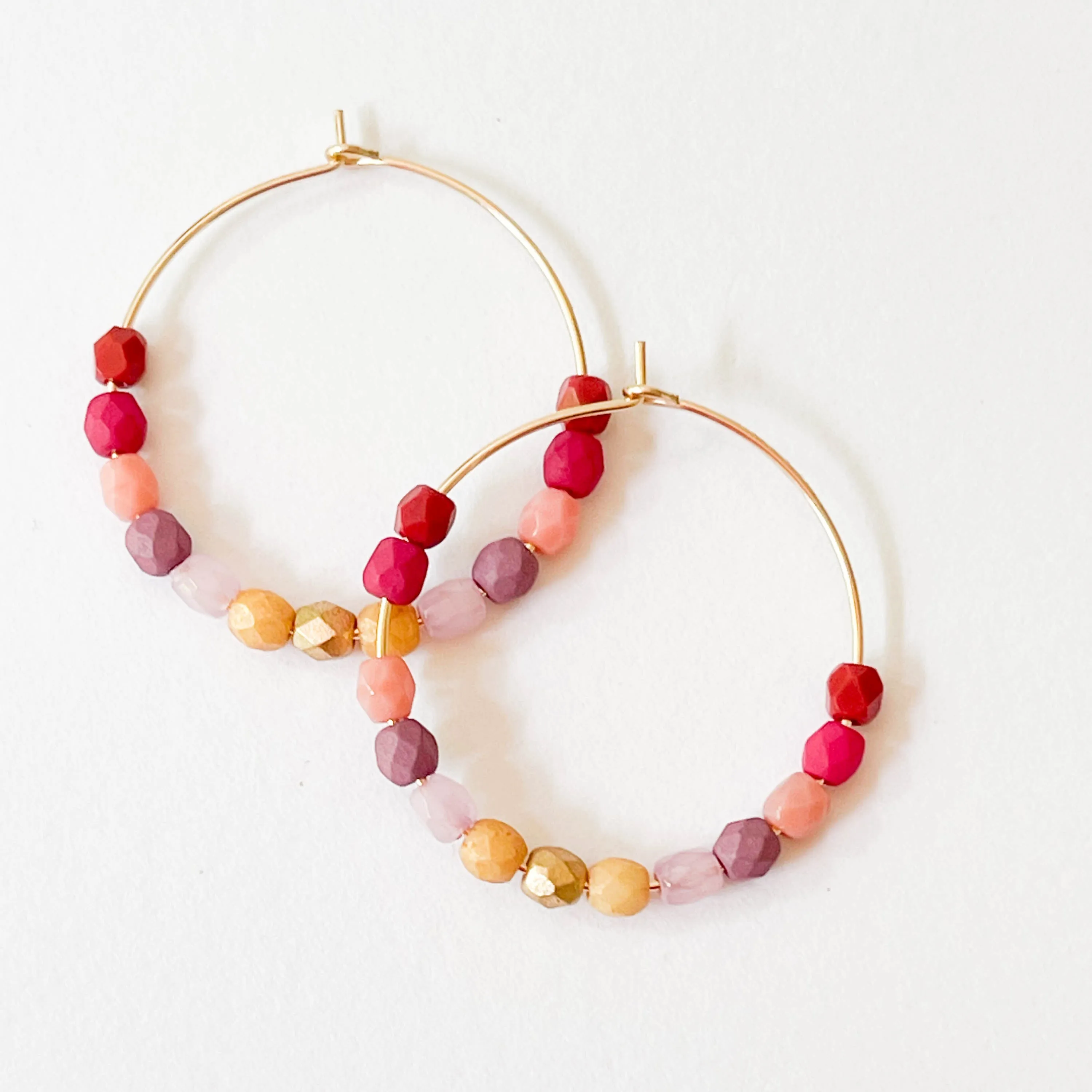 Colorful Gold Filled Ombre Hoops - WS