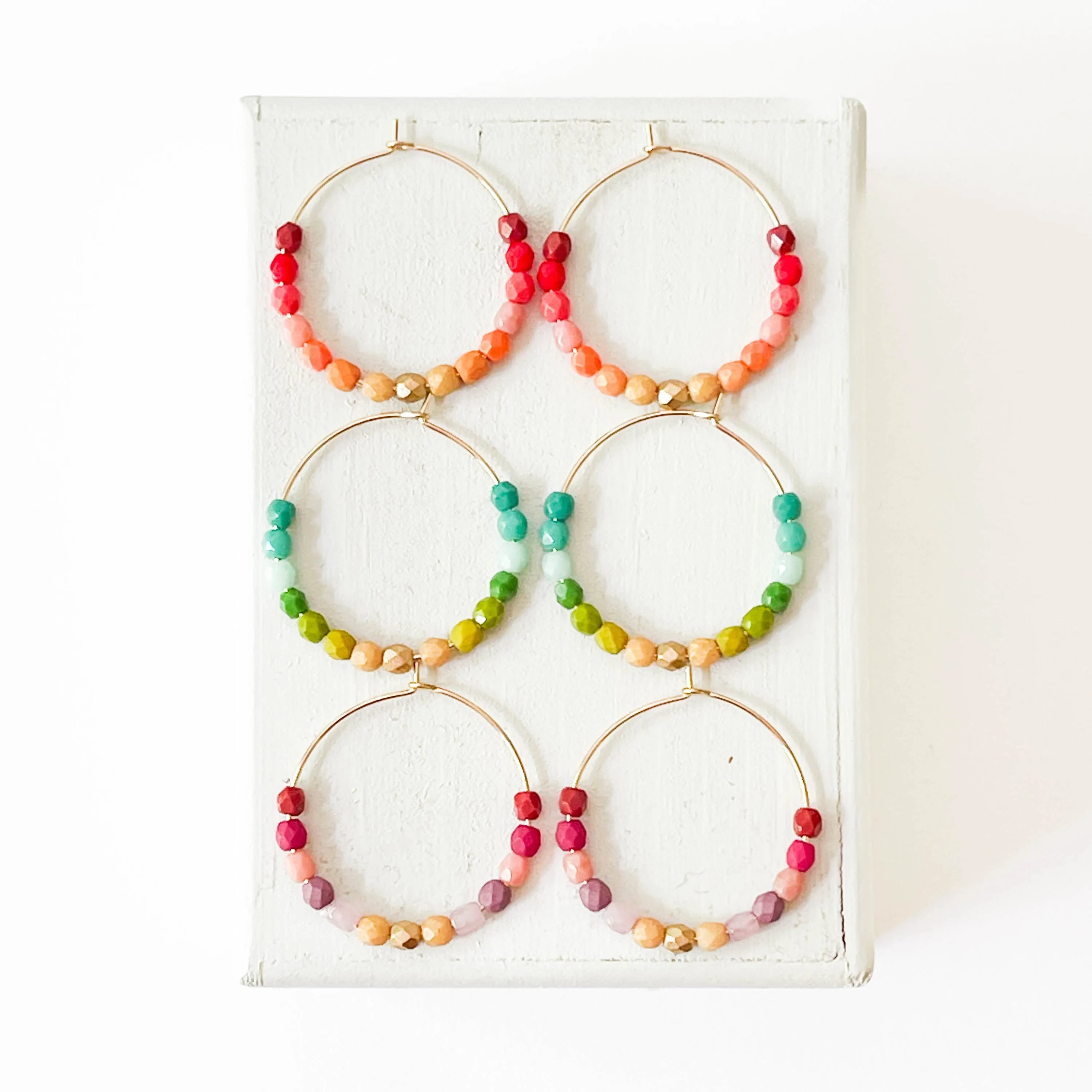 Colorful Gold Filled Ombre Hoops - WS