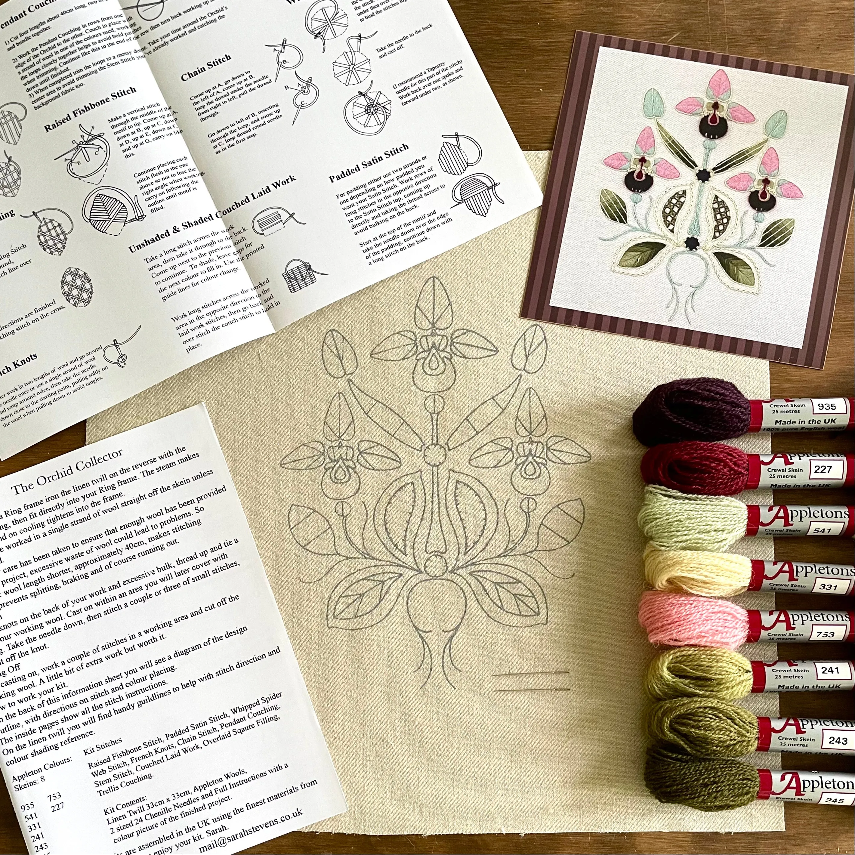 Crewel Work Embroidery Kit The Orchid Collector