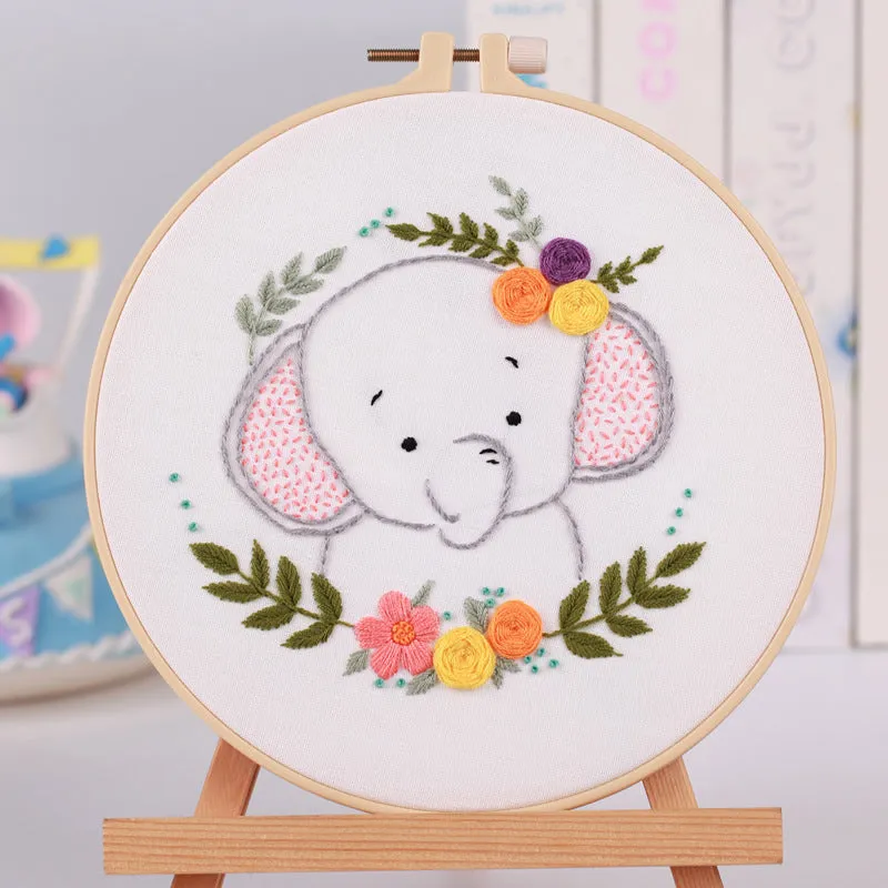 Cute Animals Morden Hand Embroidery Kit 20cm