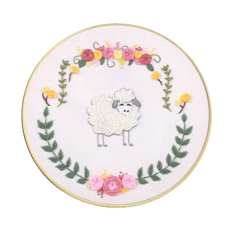 Cute Animals Morden Hand Embroidery Kit 20cm