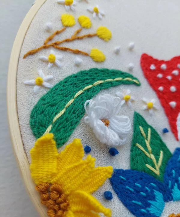 Divine Threads Handmade Fairy House Embroidery Hoop Art / 24 cm