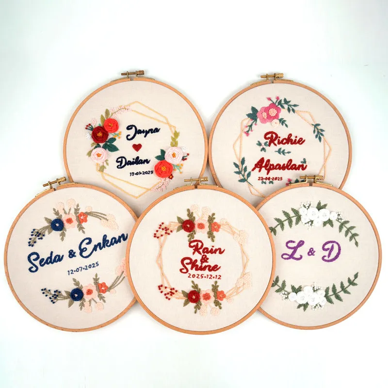 DIY Your Name Floral Hand Embroidery Kit 20cm