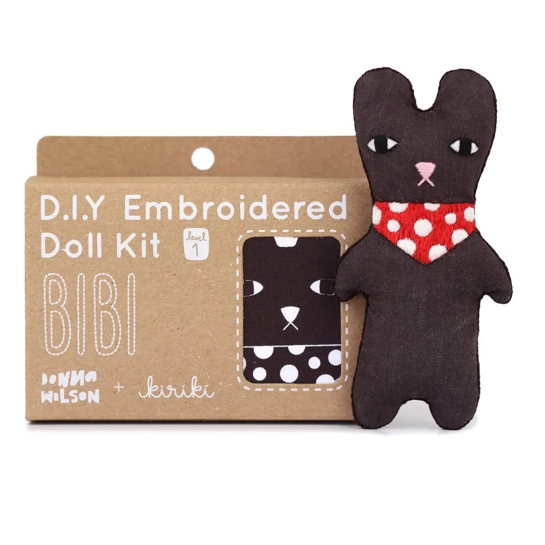 Donna Wilson Embroidery Mini Plush Kit, Bibi Bear | Level 1