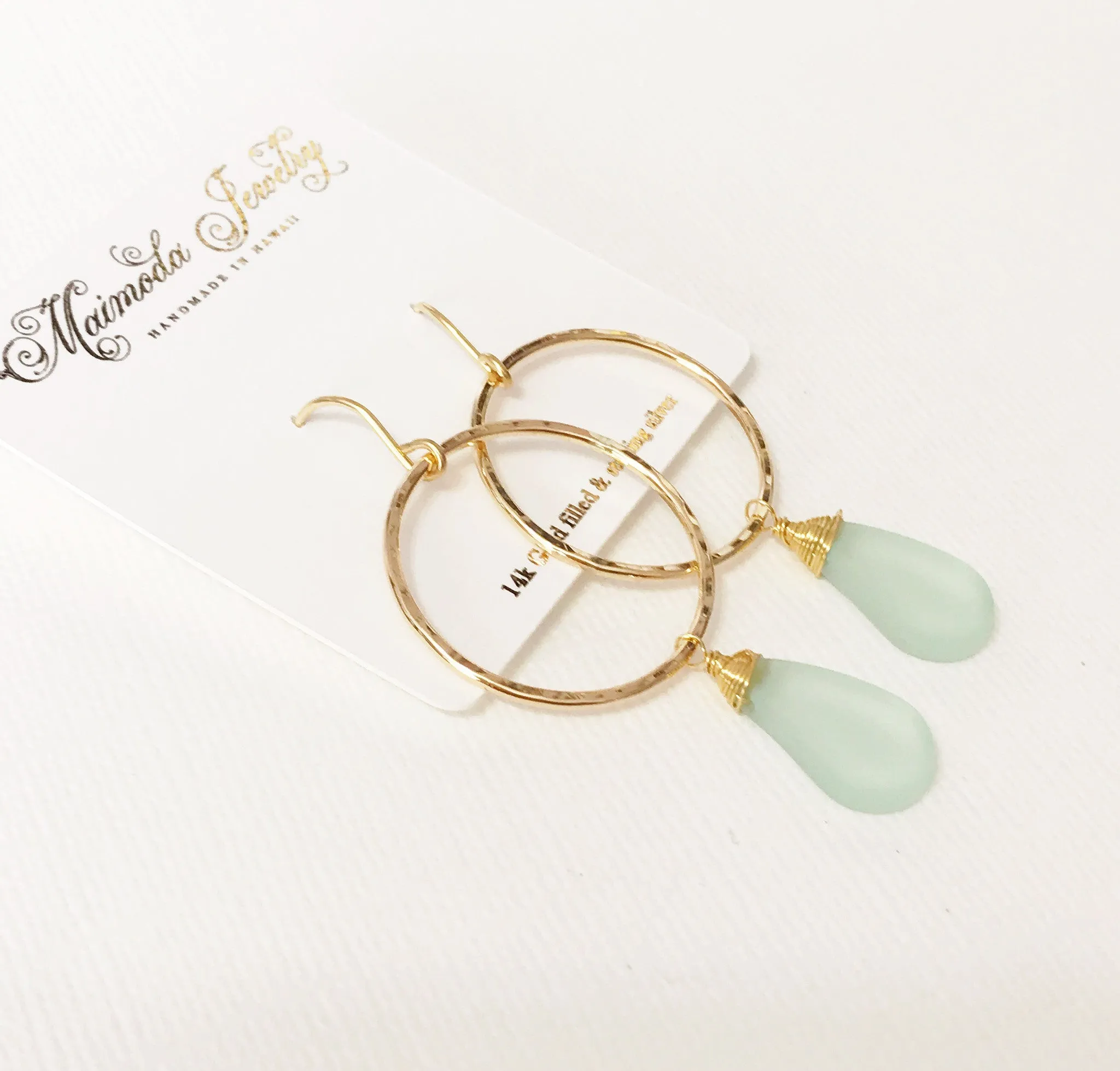 Earrings Lulu - sea foam  (E315)