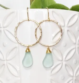 Earrings Lulu - sea foam  (E315)