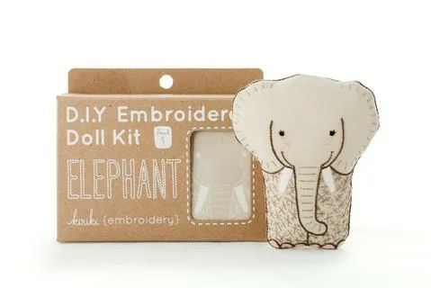 Elephant DIY Embroidered Doll Kit (Level 1)