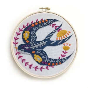 Embroidery Kit by Rikrack- Folk Art Swallow