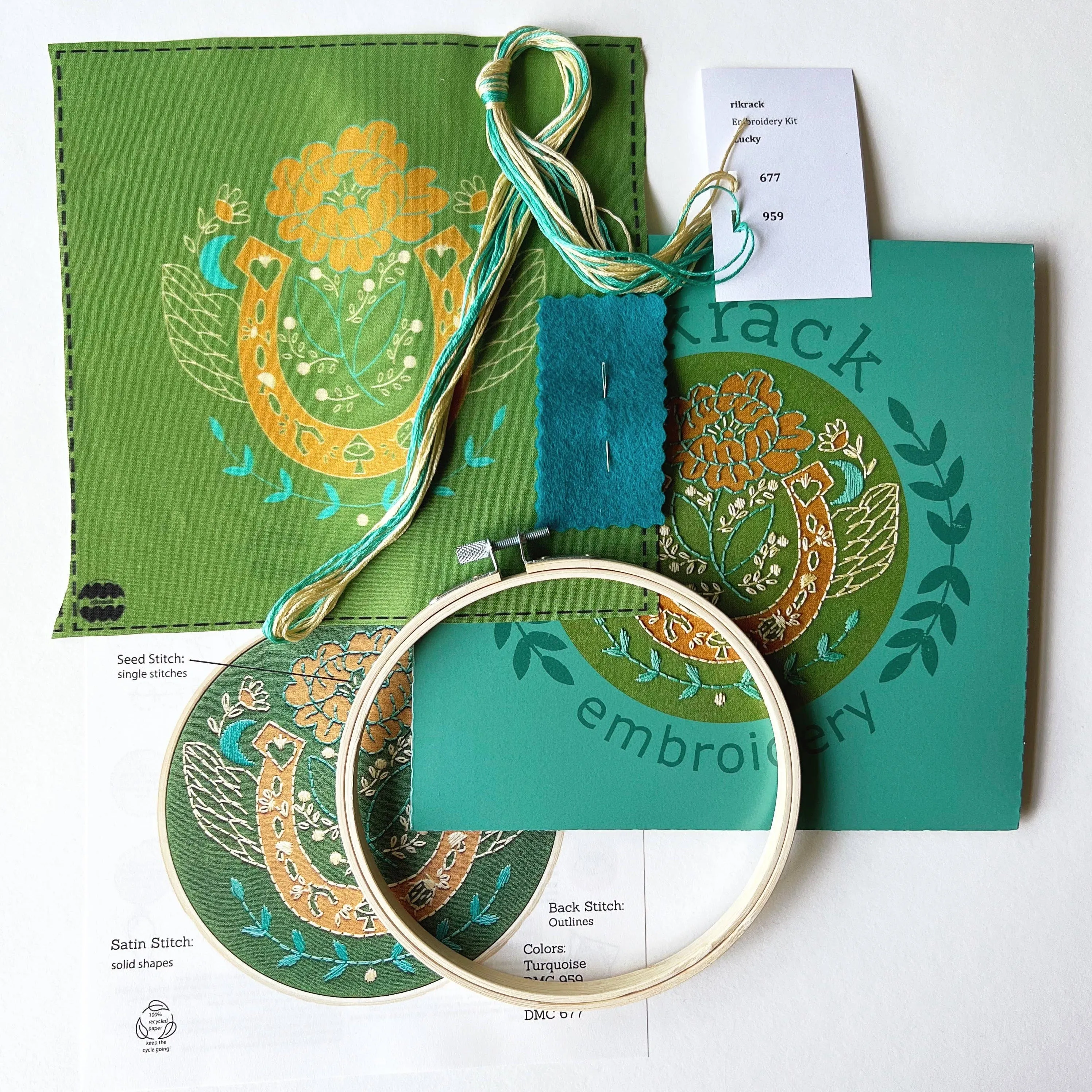 Embroidery Kit by Rikrack- Lucky Horse Shoe