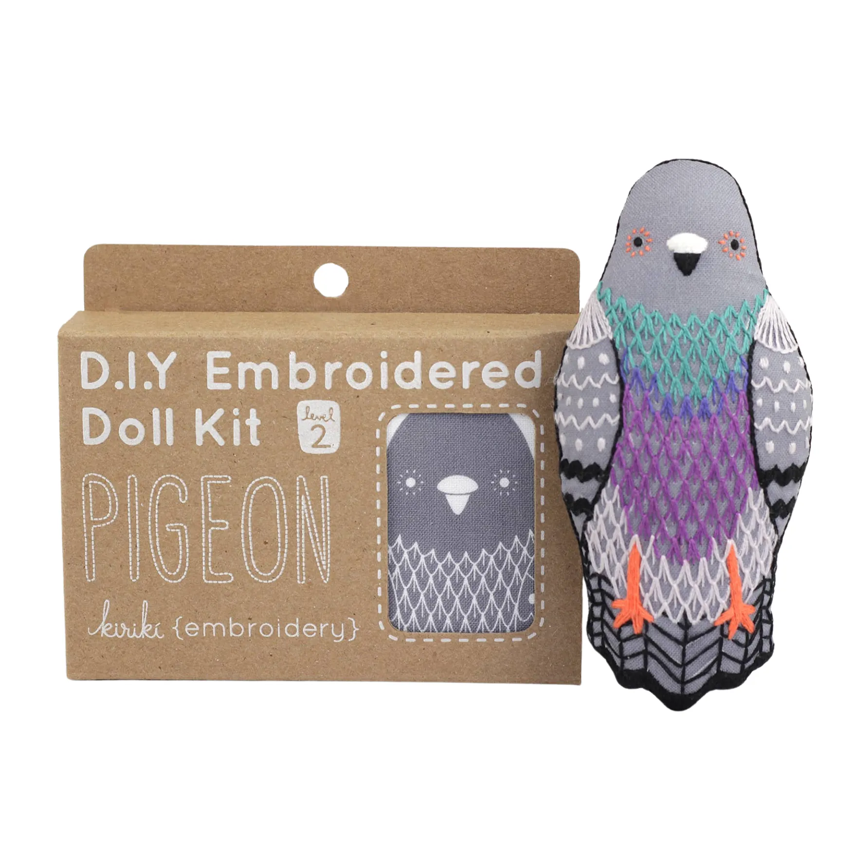 Embroidery Mini Plush Kit, Pigeon | Level 2