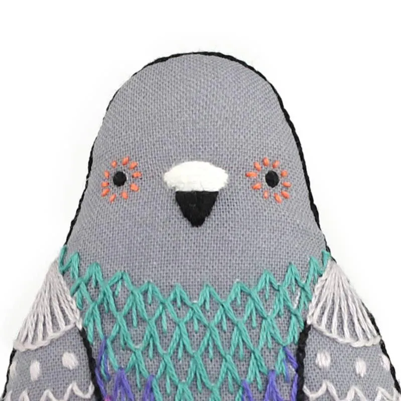 Embroidery Mini Plush Kit, Pigeon | Level 2