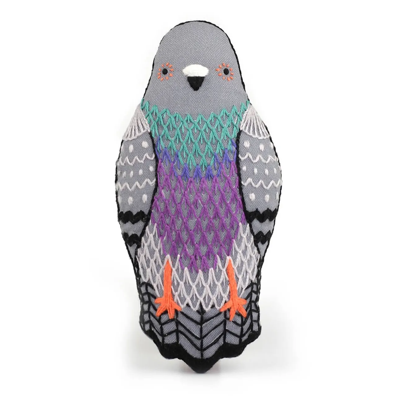 Embroidery Mini Plush Kit, Pigeon | Level 2