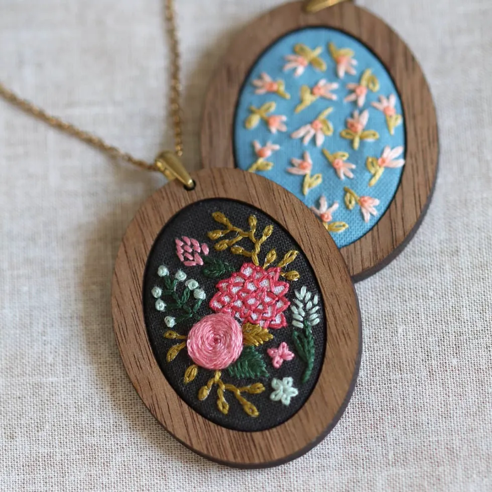 Embroidery Pendant Kit: Tiny Tulip | Beginner