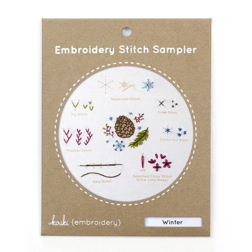 Embroidery Sampler Kit: Pinecone Winter | Beginner