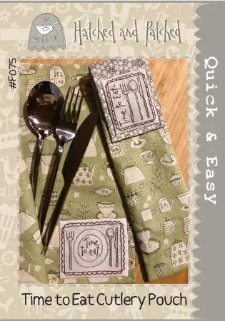 Fabric Set#1  from Tealicious collection for the Pattern "Time to Eat" Cutlery Pouch by Hatched and Patched, Pattern Included.