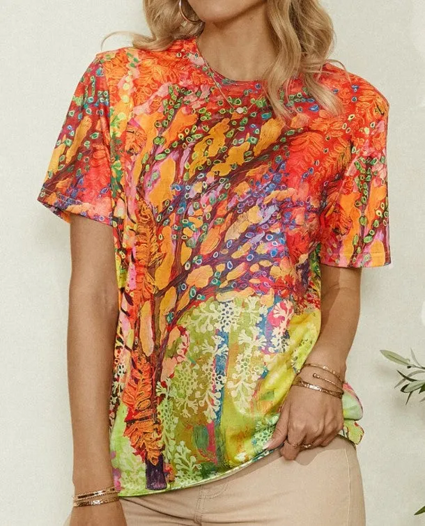 Fashion short-sleeved round neck printed casual t-shirt