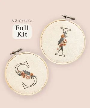 Floral Initial Embroidery Kit