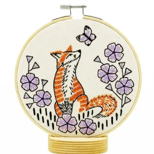 Fox in Phlox Embroidery DIY Kit