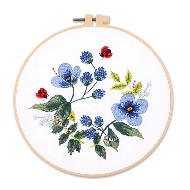 Garden Flowers  DIY Hand Embroidery Kit 20cm