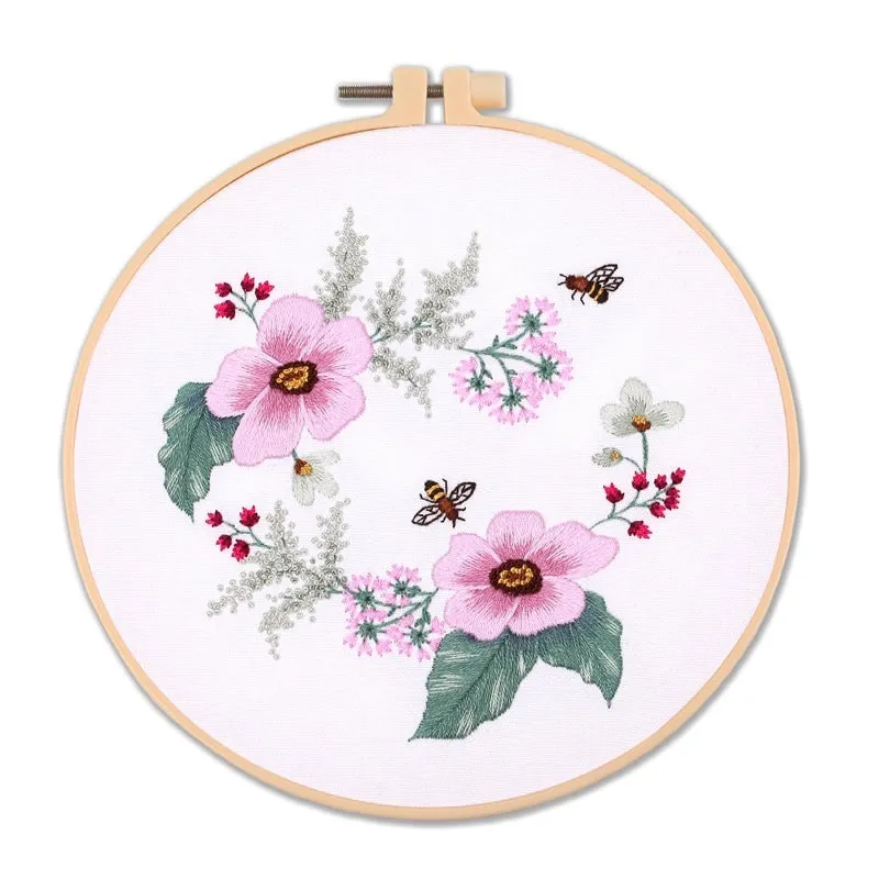 Garden Flowers  DIY Hand Embroidery Kit 20cm