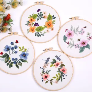 Garden Flowers  DIY Hand Embroidery Kit 20cm