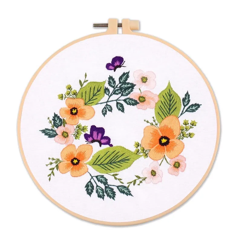 Garden Flowers  DIY Hand Embroidery Kit 20cm