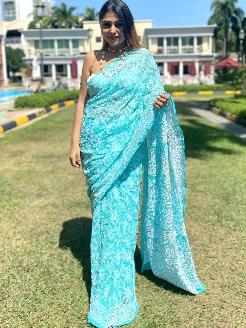 Gulzar Full Jaal Chikankari Saree