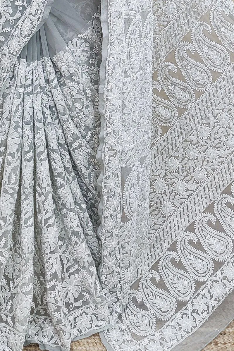 Gulzar Full Jaal Chikankari Saree