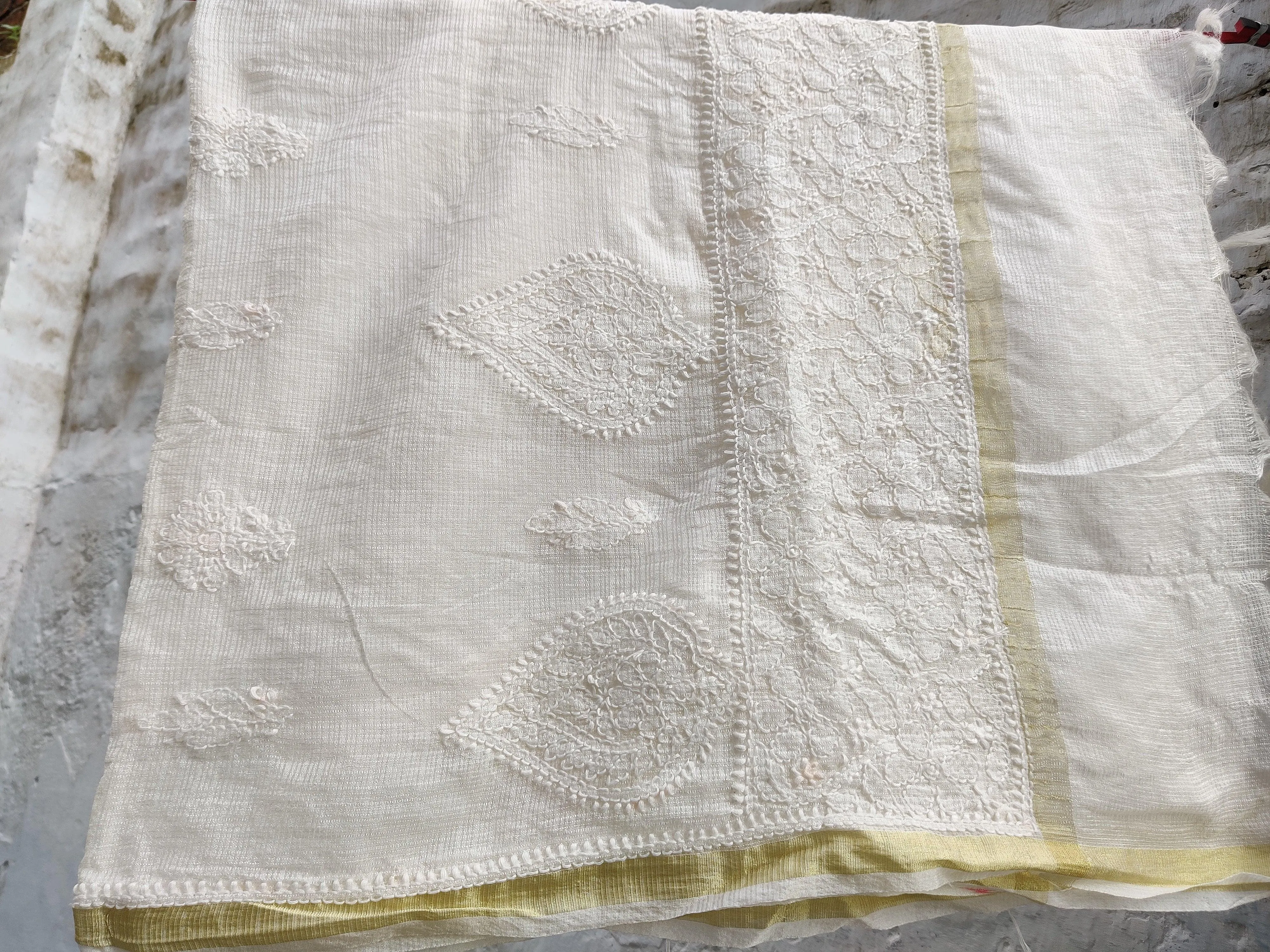 Handcrafted Chikankari Dupatta