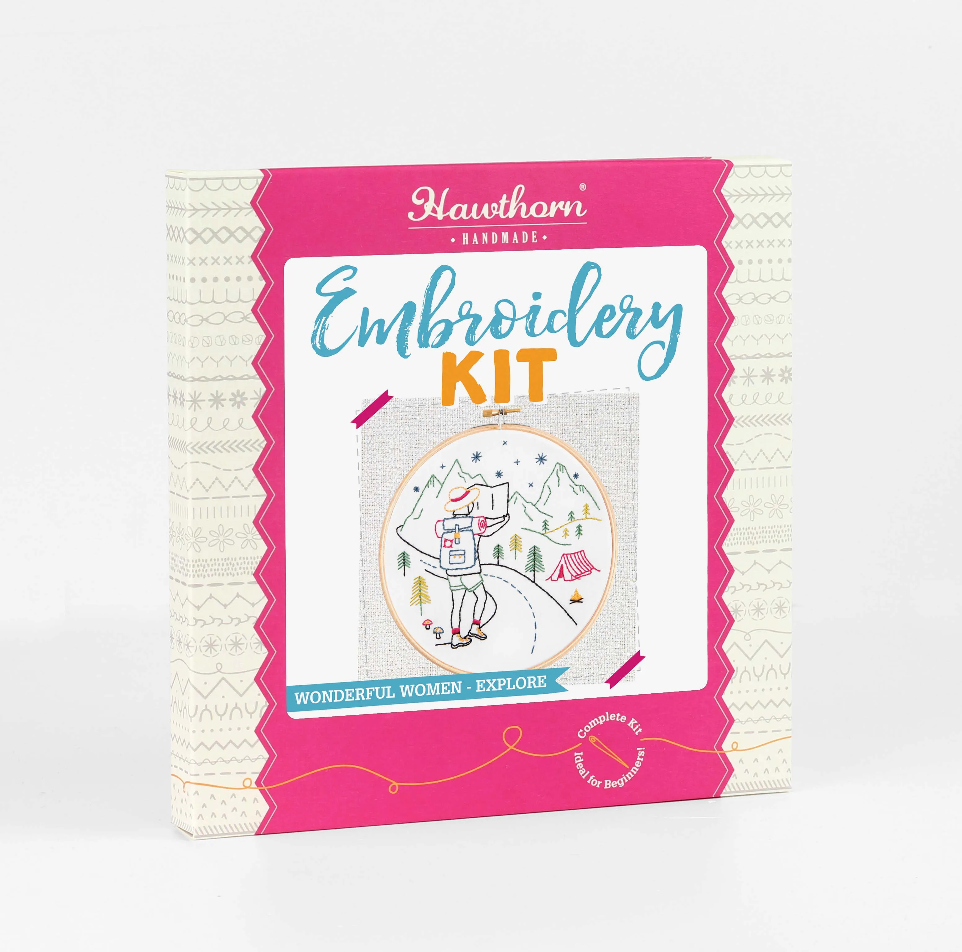 Hawthorn Handmade Wonderful Women Embroidery Kit (Hiking Explore)