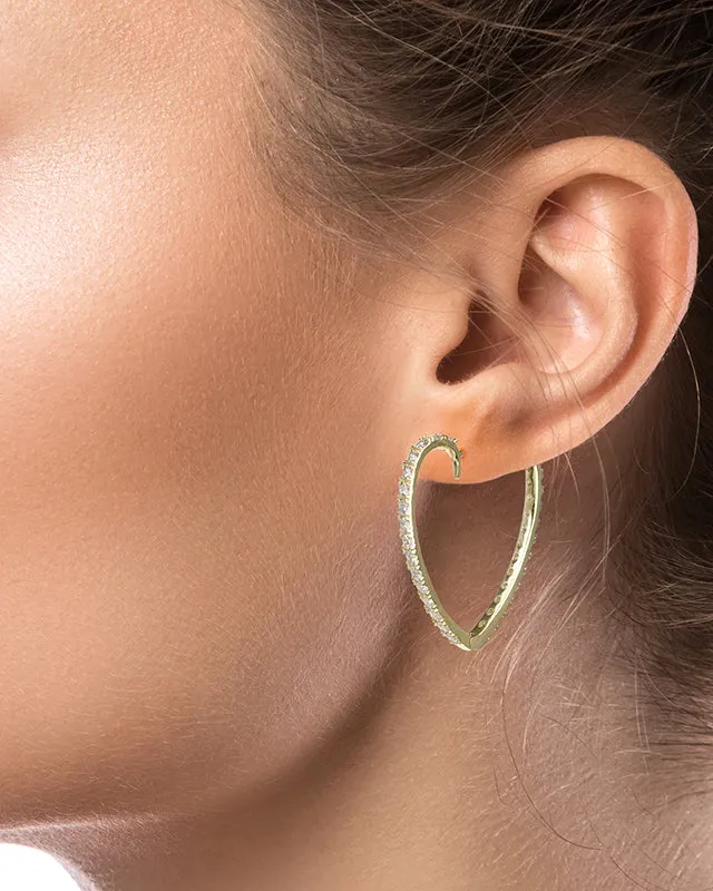 Heart Shaped Hoop Earrings