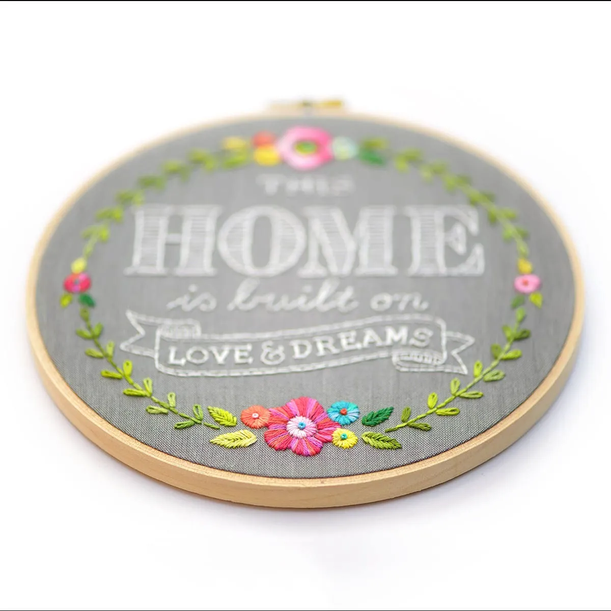 Home, Love, and Dreams (Gray) Embroidery PDF Pattern