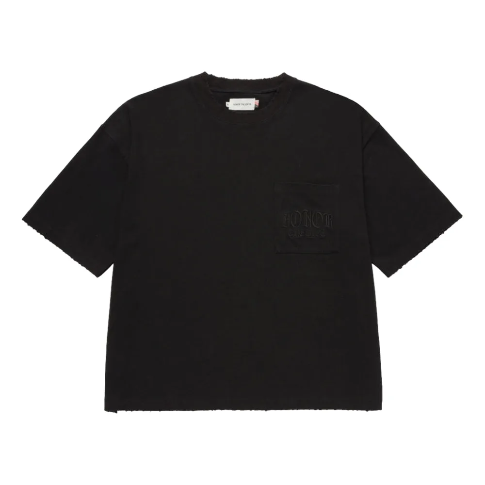 HONOR THE GIFT EMBROIDERED POCKET TEE-BLACK